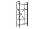 Nordure Estantería Travertino Negro Ancho 90 cm Alto 180 cm Profundo 33.5 cm Melamina Metal