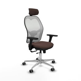 PIQUERAS Y CRESPO Silla de oficina Jorquera con mecanismo Sincro/Traslack Marrón y Blanco