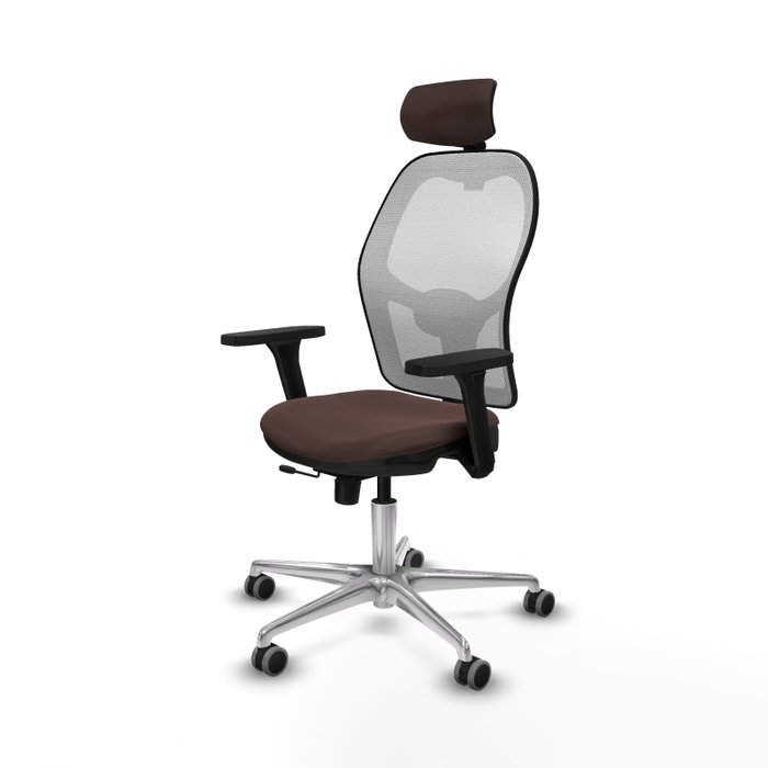PIQUERAS Y CRESPO Silla de oficina Jorquera con mecanismo Sincro/Traslack Marrón y Blanco PIQUERAS Y CRESPO Silla de oficina Jorquera con mecanismo Sincro/Traslack Marrón y Blanco