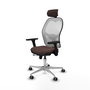 PIQUERAS Y CRESPO Silla de oficina Jorquera con mecanismo Sincro/Traslack Marrón y Blanco