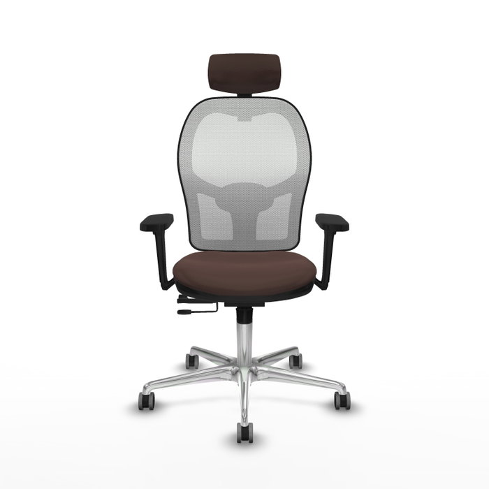 PIQUERAS Y CRESPO Silla de oficina Jorquera con mecanismo Sincro/Traslack Marrón y Blanco PIQUERAS Y CRESPO Silla de oficina Jorquera con mecanismo Sincro/Traslack Marrón y Blanco