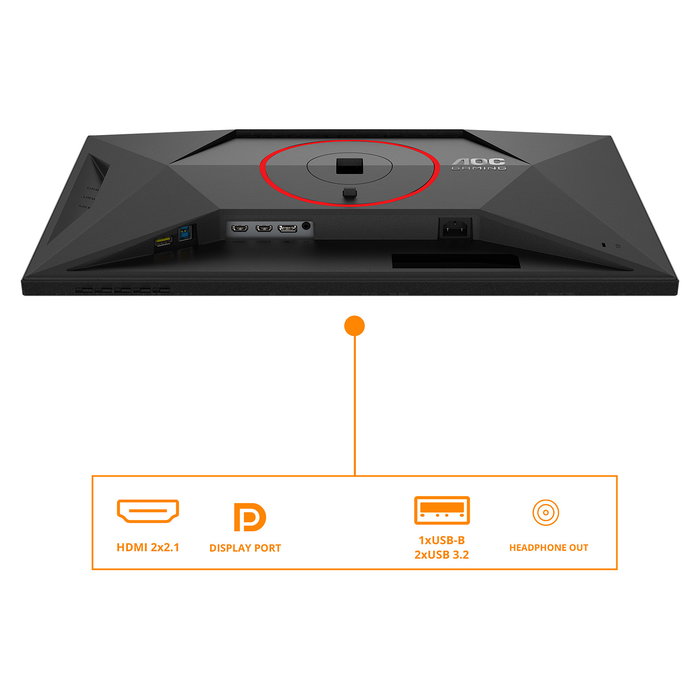 AOC U27G4R Monitor Gaming 68,6 cm (27") 4K Ultra HD IPS 320 Hz 1 ms 2xHDMI DP USB Negro/Rojo