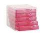 ARCHIVOTEC Módulo de 5 Cajones Traslúcidos Cristal/Fucsia