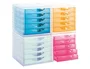 ARCHIVOTEC Módulo de 5 Cajones Traslúcidos Cristal/Fucsia