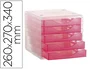 ARCHIVOTEC Módulo de 5 cajones traslúcido Cristal/Fucsia