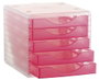 ARCHIVOTEC Módulo de 5 cajones traslúcido Cristal/Fucsia