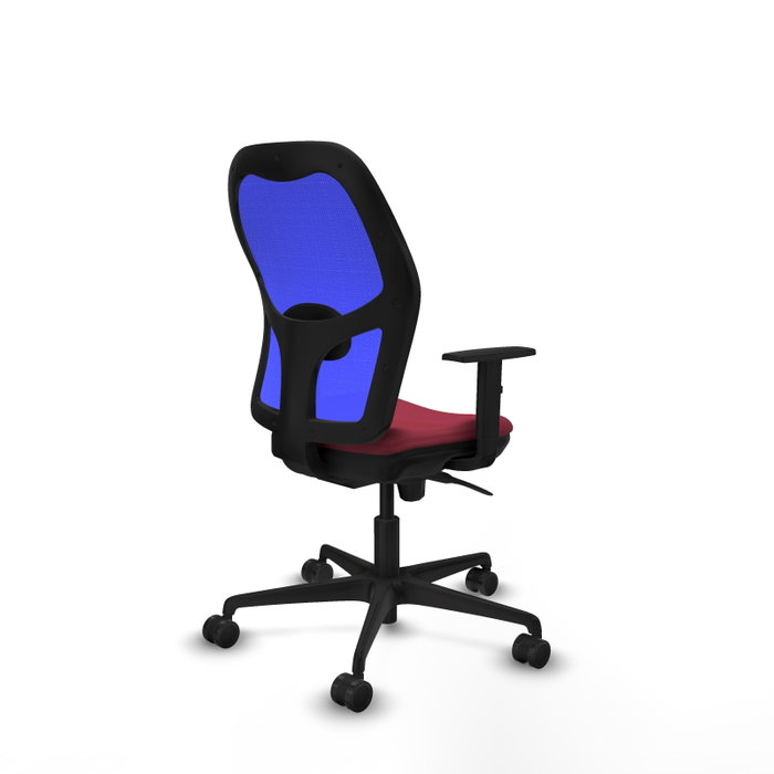 PIQUERAS Y CRESPO Silla de oficina Jorquera con mecanismo Sincro, Tela Granate y Malla Azul PIQUERAS Y CRESPO Silla de oficina Jorquera con mecanismo Sincro, Tela Granate y Malla Azul
