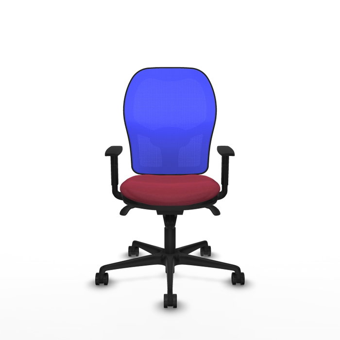 PIQUERAS Y CRESPO Silla de oficina Jorquera con mecanismo Sincro, Tela Granate y Malla Azul PIQUERAS Y CRESPO Silla de oficina Jorquera con mecanismo Sincro, Tela Granate y Malla Azul