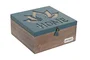 DKD Home Decor Caja Oriental Natural Verde 22 x 10 x 22 cm