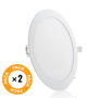 Pack 2 Placas LED 20W 2000Lm 6000K Circular 40.000H 240mm Blanco Frío para Oficinas y Hogar