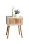 Inde Mesita de Noche Auxiliar de Madera, Mueble de Dormitorio, Dimensiones: 33 x 21.8 x 43.6 cm (4 Unidades)