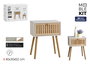 Inde Mesita de Noche Auxiliar de Madera, Mueble de Dormitorio, Dimensiones: 33 x 21.8 x 43.6 cm (4 Unidades)