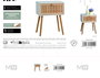 Inde Mesita de Noche Auxiliar de Madera, Mueble de Dormitorio, Dimensiones: 33 x 21.8 x 43.6 cm (4 Unidades)