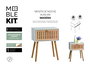 Inde Mesita de Noche Auxiliar de Madera, Mueble de Dormitorio, Dimensiones: 33 x 21.8 x 43.6 cm (4 Unidades)