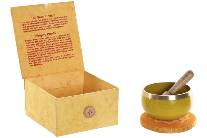 DKD Home Decor Cuenco Tibetano Indio Verde Azul 12 x 7 x 12 cm (4 Unidades)