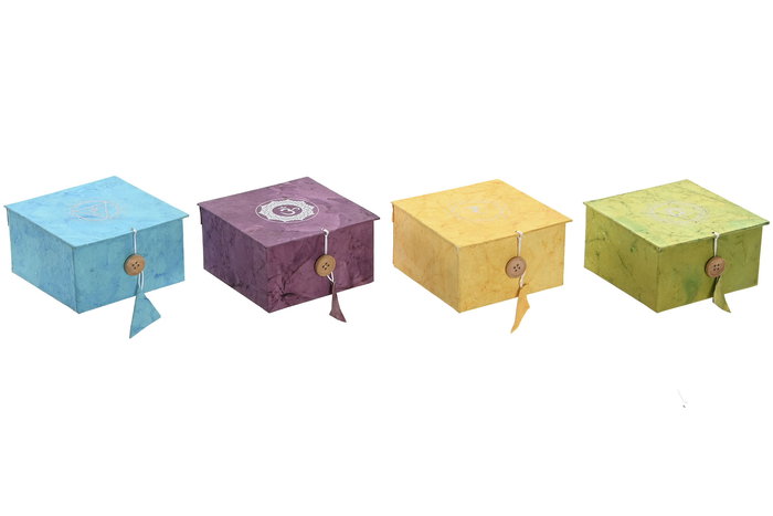 DKD Home Decor Cuenco Tibetano Indio Verde Azul 12 x 7 x 12 cm (4 Unidades)
