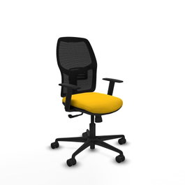 PIQUERAS Y CRESPO Silla de oficina Alfera, Mecanismo Sincro, Amarillo/Negro