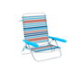 Marbueno Silla Plegable 5 Posiciones Aluminio Rayas Naranjas y Azules Playa y Piscina 63X76X78 cm 10463