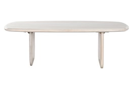 DKD Home Decor Mesa de Centro de Mango Blanco 137x76x45 cm