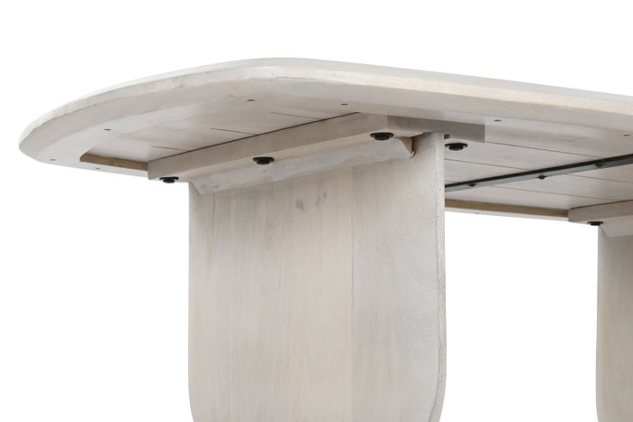 DKD Home Decor Mesa de Centro de Mango Blanco 137x76x45 cm