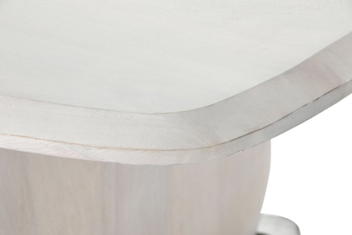 DKD Home Decor Mesa de Centro de Mango Blanco 137x76x45 cm