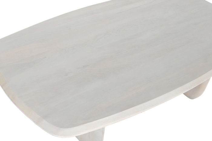 DKD Home Decor Mesa de Centro de Mango Blanco 137x76x45 cm
