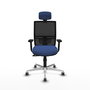 PIQUERAS Y CRESPO Silla de oficina Yunquera con mecanismo Sincro, Azul marino y Negro