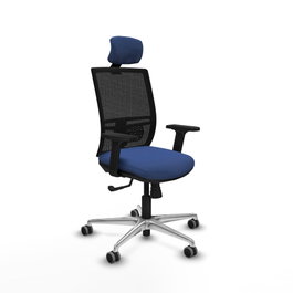 PIQUERAS Y CRESPO Silla de oficina Yunquera con mecanismo Sincro, Azul marino y Negro