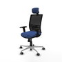 PIQUERAS Y CRESPO Silla de oficina Yunquera con mecanismo Sincro, Azul marino y Negro