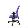 PIQUERAS Y CRESPO Silla Albacete Confidente con Mecanismo Sincro, Tela Lila, Brazos 1D, Base Nailon Negra