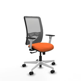 PIQUERAS Y CRESPO Silla de oficina Zulema con mecanismo Sincro, Naranja y Gris