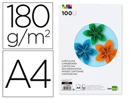 Liderpapel Cartulina A4 180g/m2 25 Colores Surtidos Paquete 100 Hojas