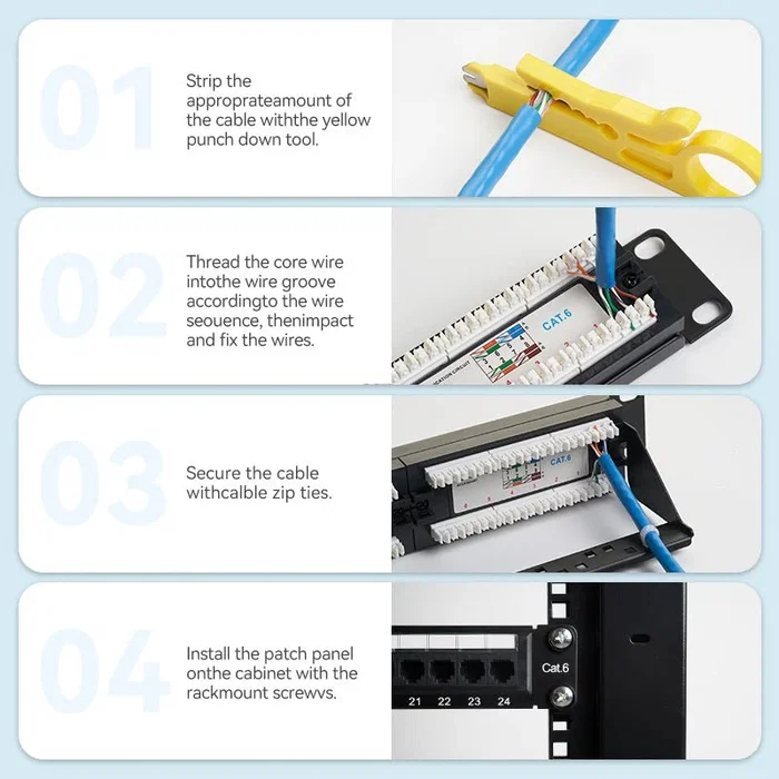 Vention Patch Panel KGCB0 24 Puertos Cat.6 Negro