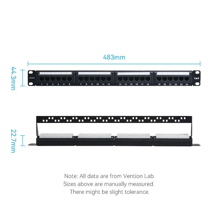 Vention Patch Panel KGCB0 24 Puertos Cat.6 Negro