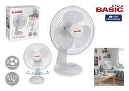 Inde Ventilador de Sobremesa Basic Home, 3 Velocidades, 35W, 30 cm, 220V (3 Unidades)