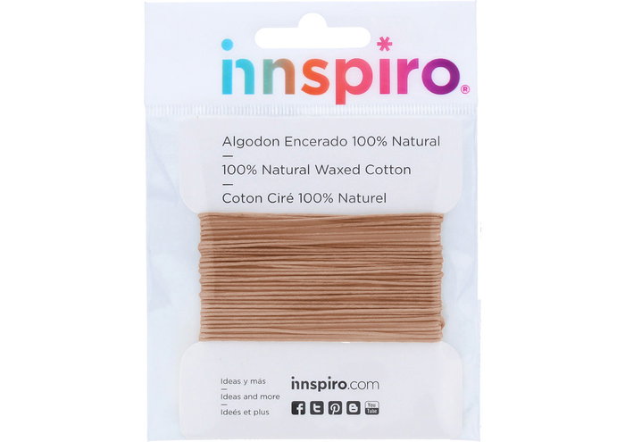 Innspiro Cordón de Algodón Encerado Fino Marfil 0,5mm 5m Innspiro Cordón de Algodón Encerado Fino Marfil 0,5mm 5m