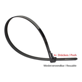 GoodConnections Brida reutilizable 450mm x 7,4mm Negro