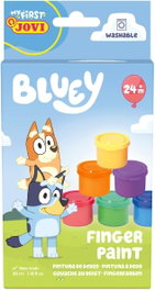 JOVI Estuche 6 botes 35ml pintura de dedos Bluey My First colores surtidos