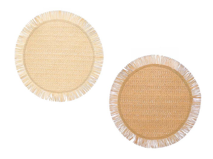 KINVARA Salvamanteles Redondo Flecos Beige y Marrón (Pack de 24) Manera de Surtir 2 Colores
