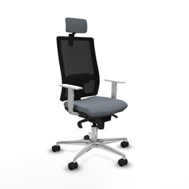 PIQUERAS Y CRESPO Silla de oficina Horna con mecanismo Sincro, Gris y Negro