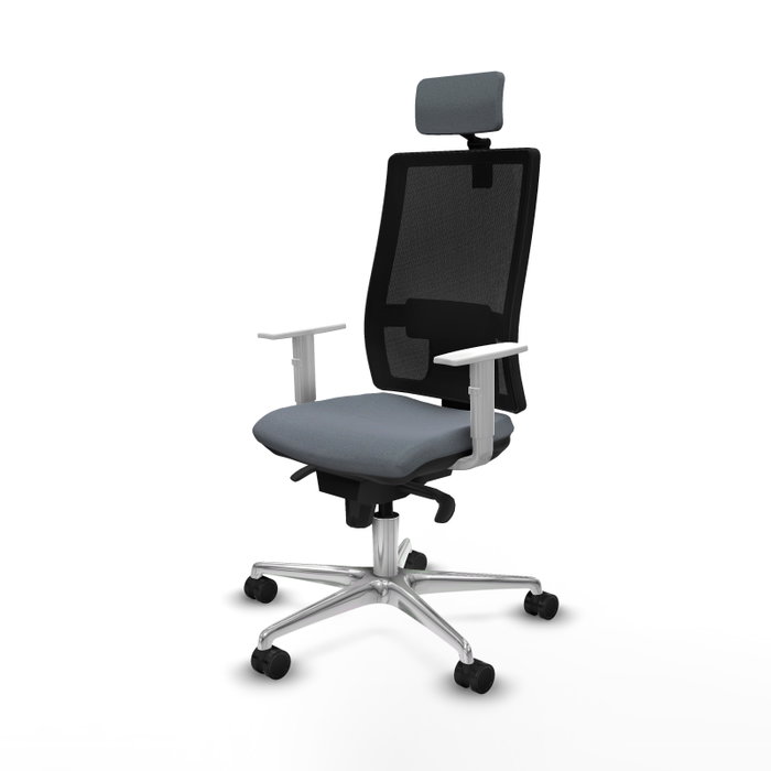 PIQUERAS Y CRESPO Silla de oficina Horna con mecanismo Sincro, Gris y Negro