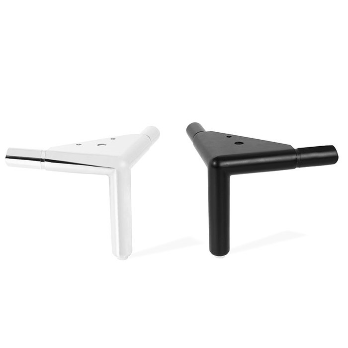 Q&Q Pata Aluminio Teos H130 Ø25 para Sofás y Muebles, Acabados Cromo y Negro