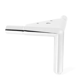 Q&Q Pata Aluminio Modelo Teos H130 mm Ø25 mm Acabado Cromo y Negro para Muebles y Sofás