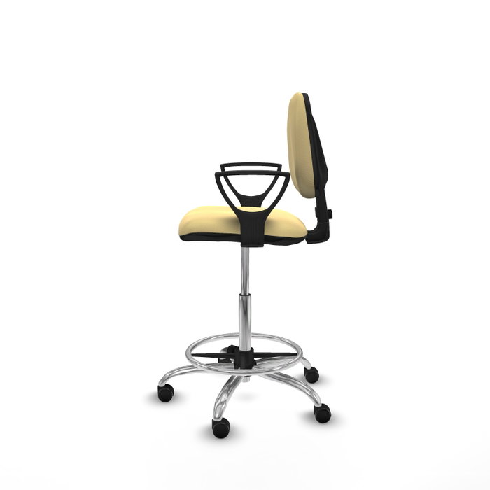 PIQUERAS Y CRESPO Taburete Isso CP similpiel crema con brazos fijos