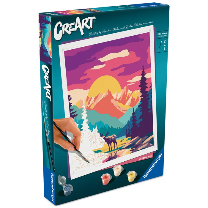Ravensburger 12023148 - CreArt Adulto: Pintar por Números 'Parque Nacional', Pasatiempo Creativo (24 x 30 cm)