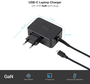 Tooq Cargador de Portátil GaN TQLC-USBCGAN45PD USB Tipo-C 45W Negro