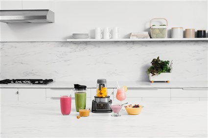 Ninja CB100EU Batidora de Vaso 2 en 1 Power Nutri 1100W con Smart Torque y Recipientes de 700ml y 400ml