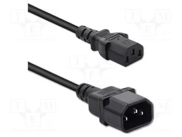 QOLTEC Cable de Alimentación H05VV-F 3x0,75mm2 IEC C13/C14 1m