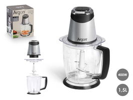 Argon Picador Automático Acero 1.5L 400W 20.5x17x29cm Negro (Set de 6)