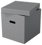 Esselte Pack de 3 Cajas de Almacenamiento de Cartón Gris 365x320x315 mm